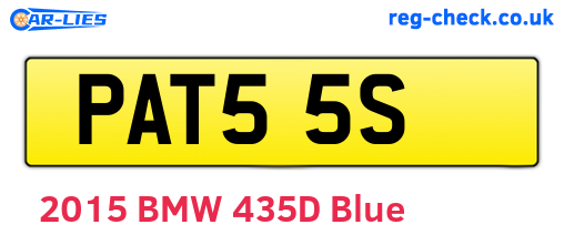 PAT55S are the vehicle registration plates.