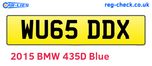 WU65DDX are the vehicle registration plates.