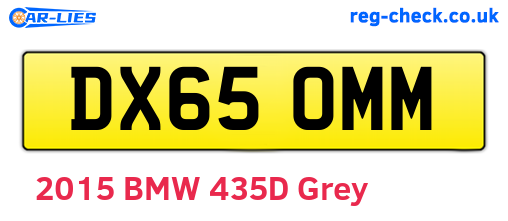 DX65OMM are the vehicle registration plates.