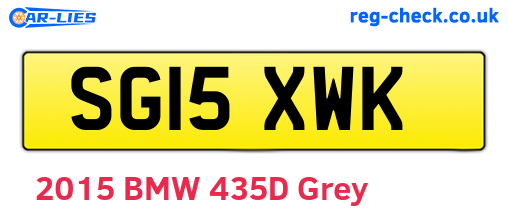 SG15XWK are the vehicle registration plates.