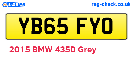 YB65FYO are the vehicle registration plates.