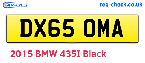 DX65OMA are the vehicle registration plates.