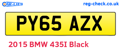 PY65AZX are the vehicle registration plates.