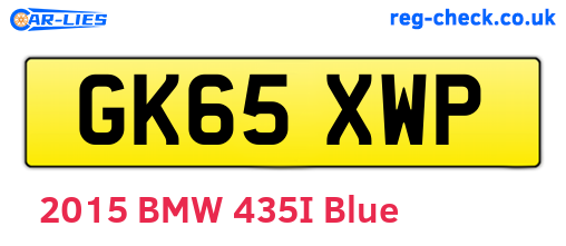 GK65XWP are the vehicle registration plates.