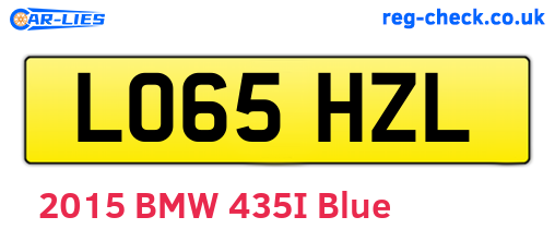 LO65HZL are the vehicle registration plates.