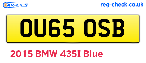 OU65OSB are the vehicle registration plates.