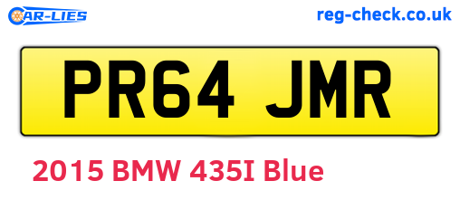 PR64JMR are the vehicle registration plates.
