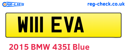W111EVA are the vehicle registration plates.