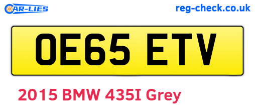 OE65ETV are the vehicle registration plates.