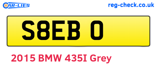 S8EBO are the vehicle registration plates.