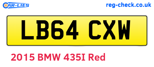 LB64CXW are the vehicle registration plates.