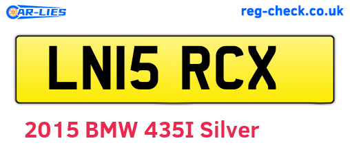 LN15RCX are the vehicle registration plates.