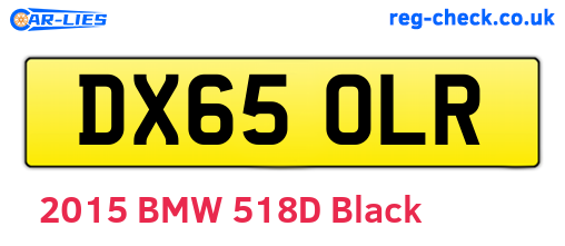 DX65OLR are the vehicle registration plates.