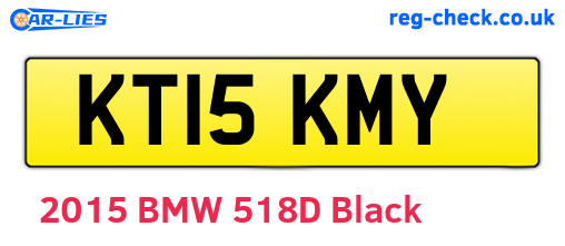 KT15KMY are the vehicle registration plates.