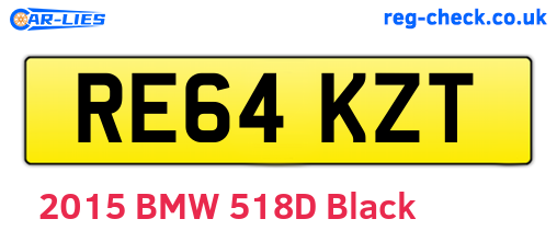RE64KZT are the vehicle registration plates.