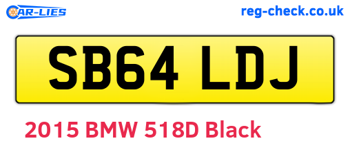 SB64LDJ are the vehicle registration plates.