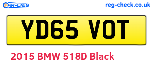 YD65VOT are the vehicle registration plates.