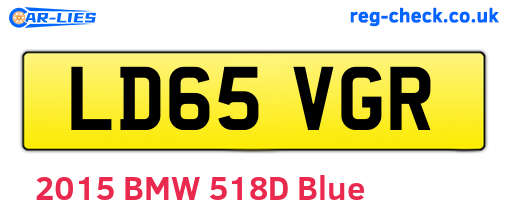 LD65VGR are the vehicle registration plates.