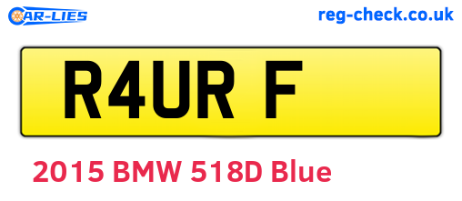 R4URF are the vehicle registration plates.