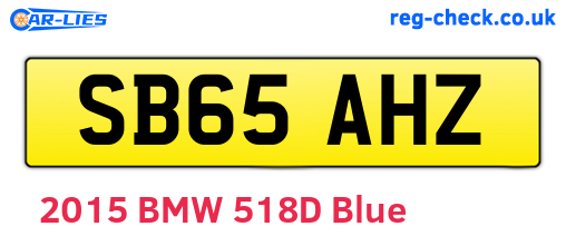 SB65AHZ are the vehicle registration plates.