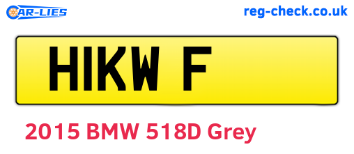 H1KWF are the vehicle registration plates.