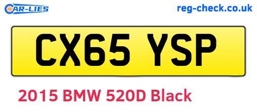 CX65YSP are the vehicle registration plates.