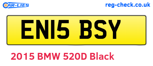 EN15BSY are the vehicle registration plates.