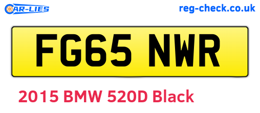 FG65NWR are the vehicle registration plates.