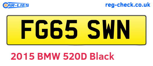 FG65SWN are the vehicle registration plates.