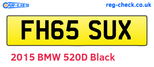 FH65SUX are the vehicle registration plates.