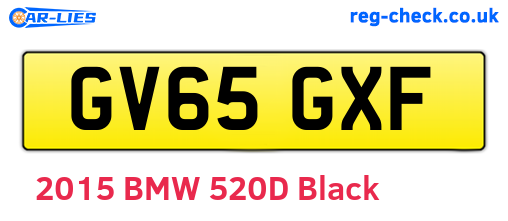 GV65GXF are the vehicle registration plates.
