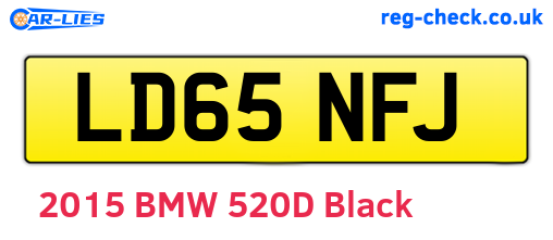 LD65NFJ are the vehicle registration plates.