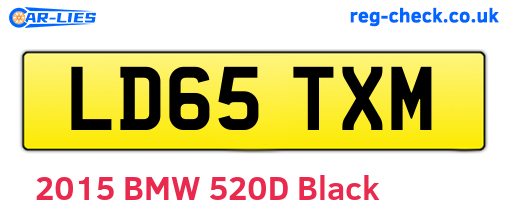 LD65TXM are the vehicle registration plates.