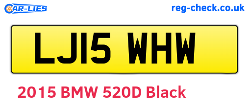 LJ15WHW are the vehicle registration plates.