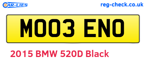 MO03ENO are the vehicle registration plates.