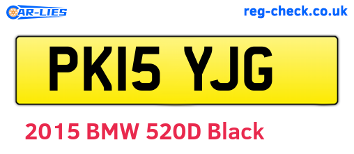 PK15YJG are the vehicle registration plates.