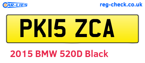 PK15ZCA are the vehicle registration plates.