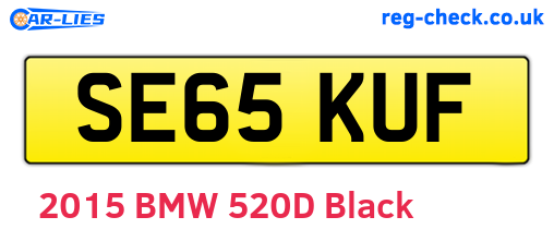 SE65KUF are the vehicle registration plates.