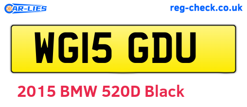 WG15GDU are the vehicle registration plates.