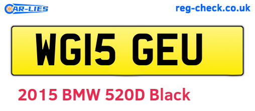 WG15GEU are the vehicle registration plates.