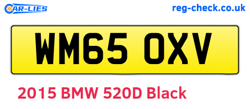 WM65OXV are the vehicle registration plates.