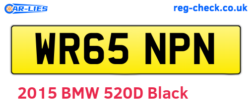 WR65NPN are the vehicle registration plates.