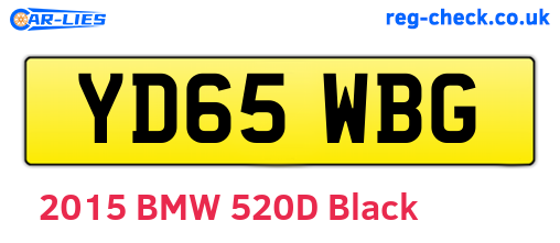 YD65WBG are the vehicle registration plates.
