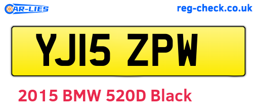 YJ15ZPW are the vehicle registration plates.