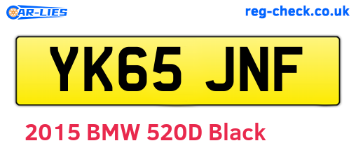YK65JNF are the vehicle registration plates.