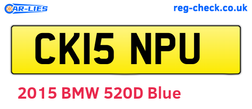 CK15NPU are the vehicle registration plates.