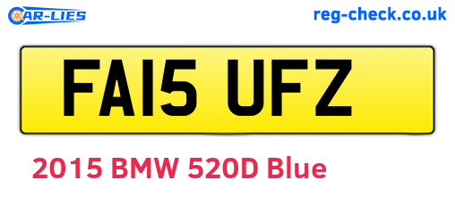 FA15UFZ are the vehicle registration plates.
