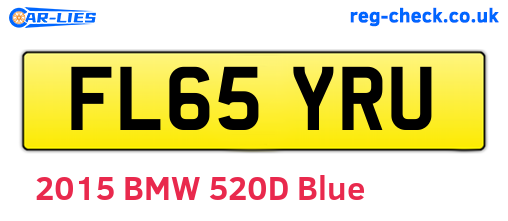 FL65YRU are the vehicle registration plates.