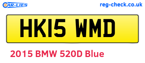 HK15WMD are the vehicle registration plates.