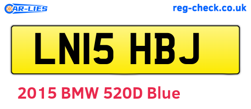 LN15HBJ are the vehicle registration plates.